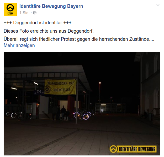 Transparentaktion der Identitären Bewegung in Deggendorf