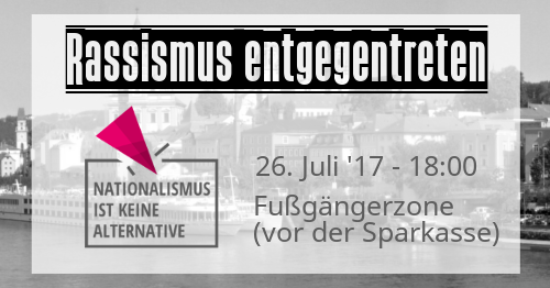Flyer: Rassismus Entgegentreten - Kein Raum für rechte Hetze